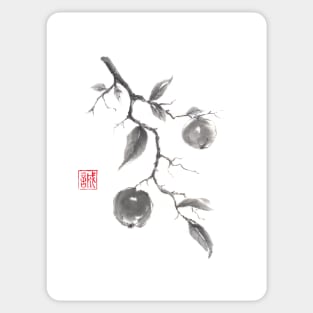 Fruits of the fall sumi-e painting Sticker